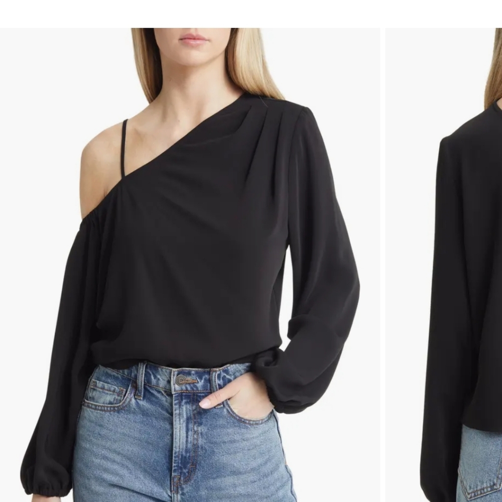 NWT Black One-Shoulder Women's Top